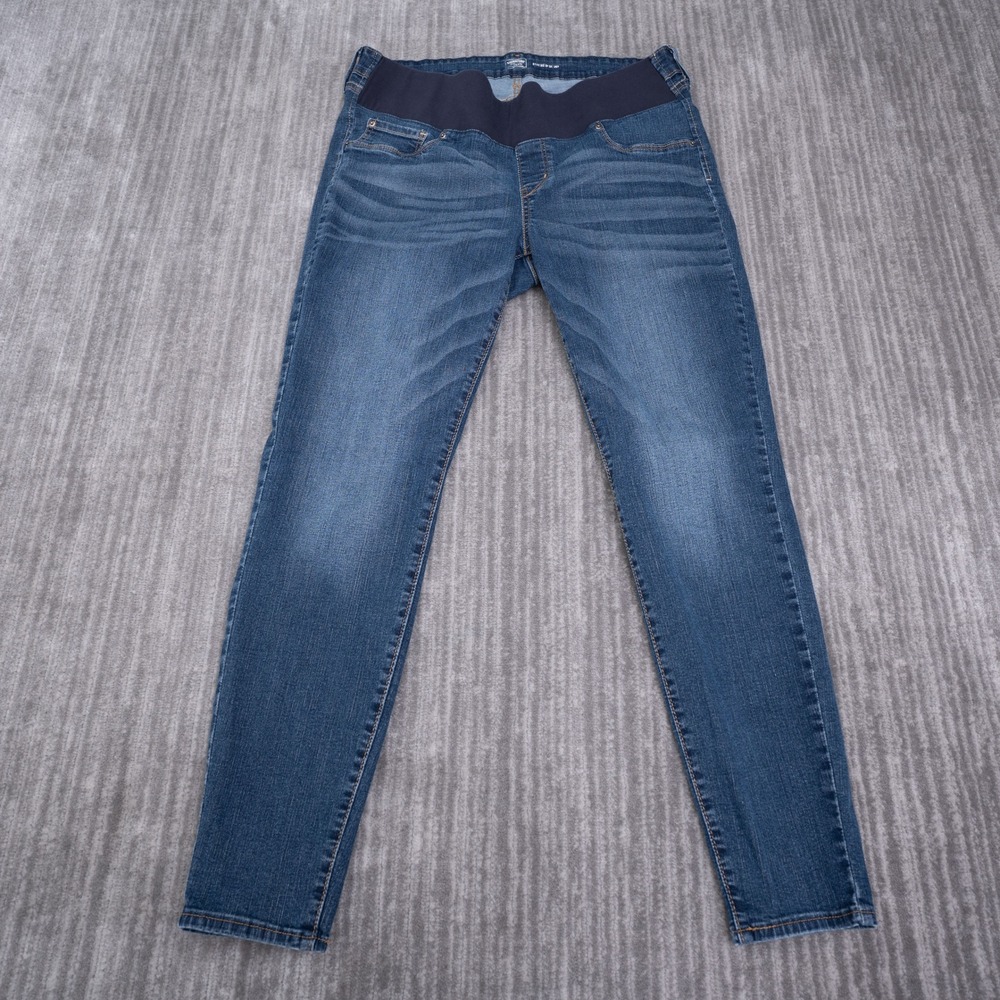 Signature by‎ Levi Strauss Maternity Skinny Jeans Blue Dark Wash Over Belly L